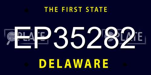EP35282 Delaware License Plate