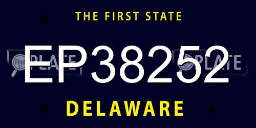 EP38252 Delaware License Plate