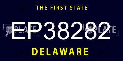 EP38282 Delaware License Plate