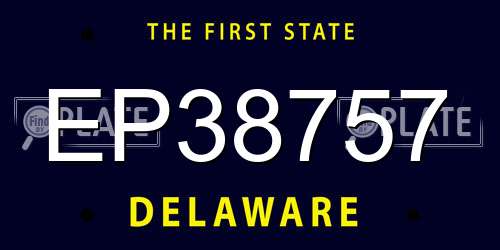 EP38757 Delaware License Plate