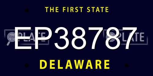 EP38787 Delaware License Plate