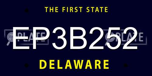 EP3B252 Delaware License Plate