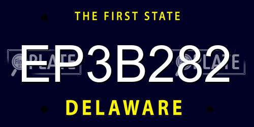 EP3B282 Delaware License Plate