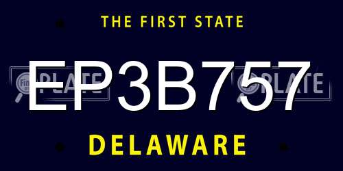 EP3B757 Delaware License Plate
