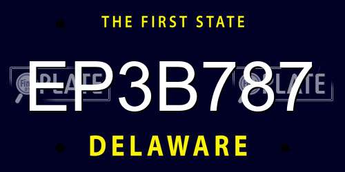 EP3B787 Delaware License Plate