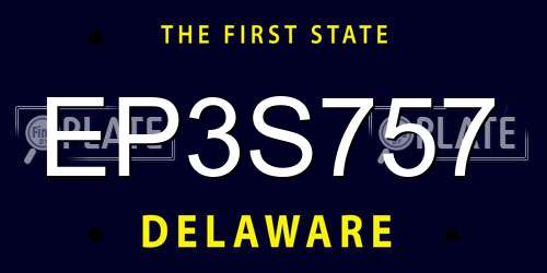 EP3S757 Delaware License Plate