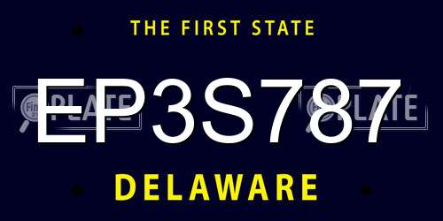 EP3S787 Delaware License Plate