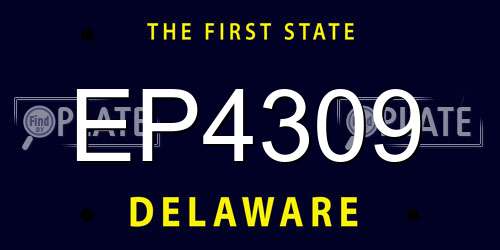 EP4309 Delaware License Plate