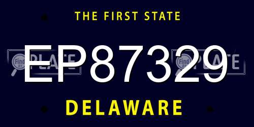 EP87329 Delaware License Plate