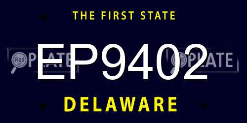 EP9402 Delaware License Plate