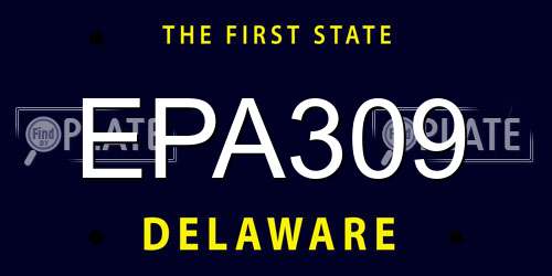 EPA309 Delaware License Plate