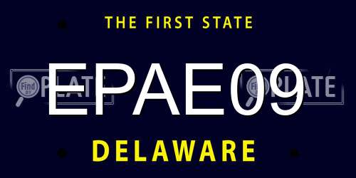 EPAE09 Delaware License Plate