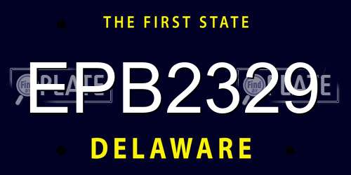 EPB2329 Delaware License Plate