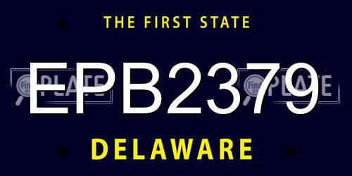EPB2379 Delaware License Plate