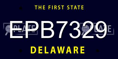 EPB7329 Delaware License Plate