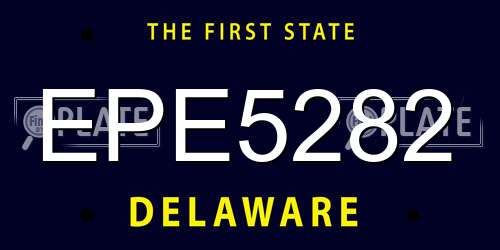 EPE5282 Delaware License Plate