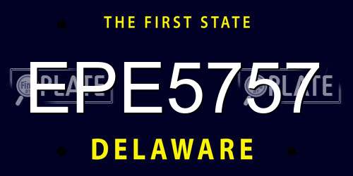 EPE5757 Delaware License Plate