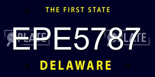 EPE5787 Delaware License Plate