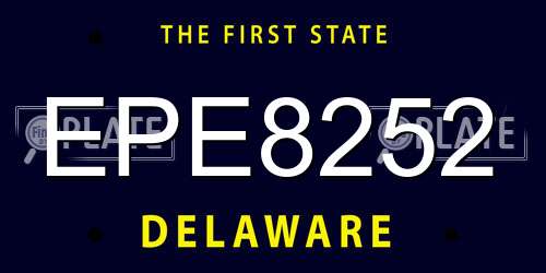EPE8252 Delaware License Plate