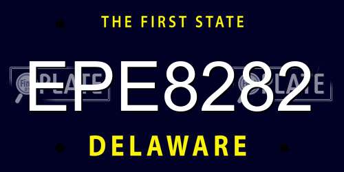 EPE8282 Delaware License Plate