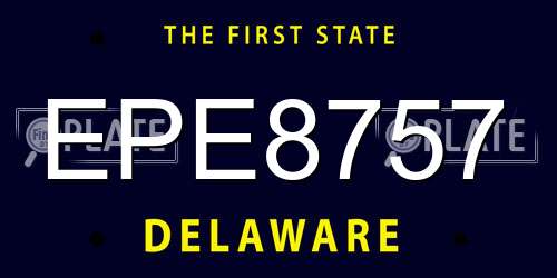 EPE8757 Delaware License Plate