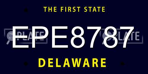 EPE8787 Delaware License Plate