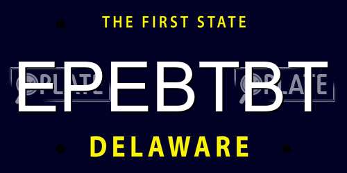 EPEBTBT Delaware License Plate