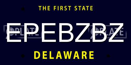 EPEBZBZ Delaware License Plate