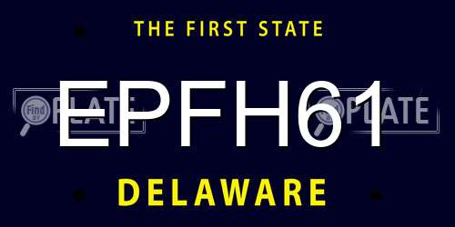 EPFH61 Delaware License Plate