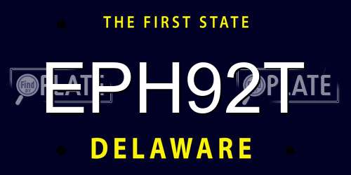 EPH92T Delaware License Plate