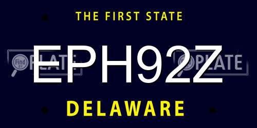 EPH92Z Delaware License Plate