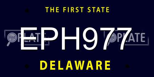 EPH977 Delaware License Plate