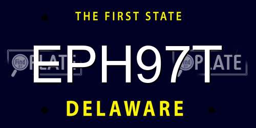 EPH97T Delaware License Plate