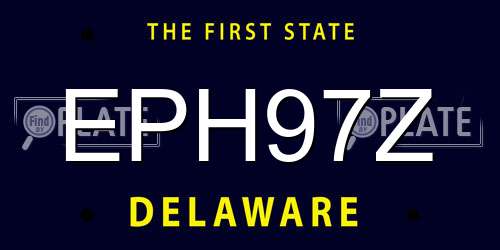 EPH97Z Delaware License Plate