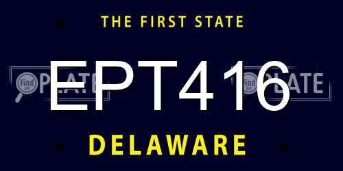 EPT416 Delaware License Plate