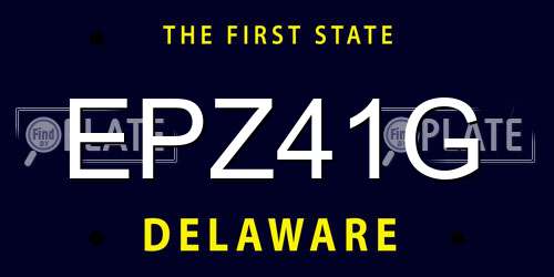 EPZ41G Delaware License Plate