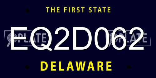 EQ2D062 Delaware License Plate