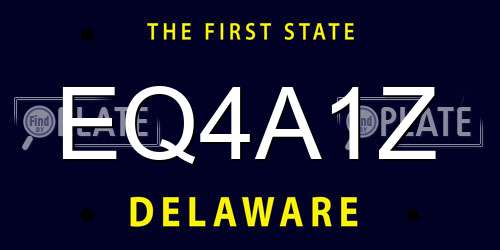 EQ4A1Z Delaware License Plate