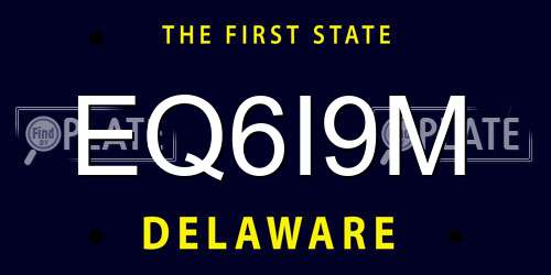 EQ6I9M Delaware License Plate