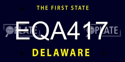 EQA417 Delaware License Plate