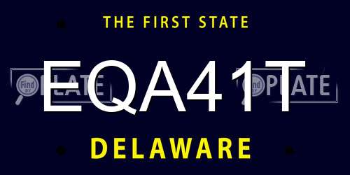 EQA41T Delaware License Plate