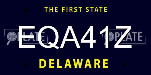 EQA41Z Delaware License Plate
