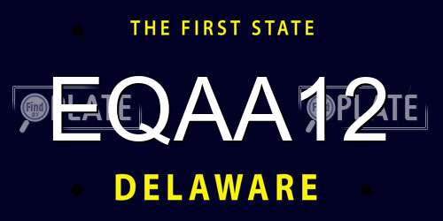 EQAA12 Delaware License Plate