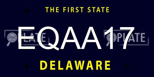 EQAA17 Delaware License Plate