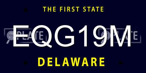 EQG19M Delaware License Plate