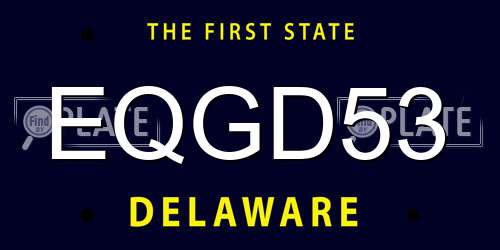 EQGD53 Delaware License Plate