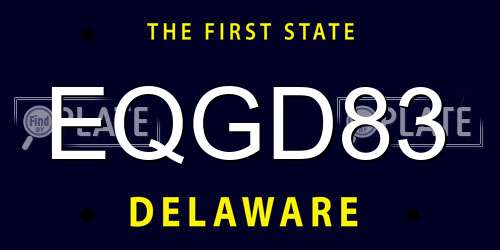 EQGD83 Delaware License Plate