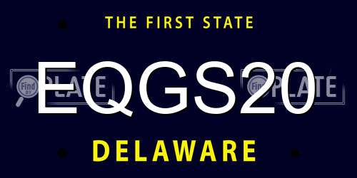 EQGS20 Delaware License Plate