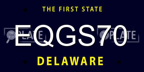 EQGS70 Delaware License Plate
