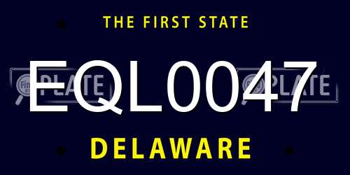 EQL0047 Delaware License Plate